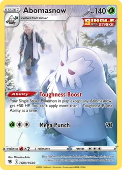 Abomasnow card (Astral Radiance Trainer Gallery TG01) with Pryce in the artwork