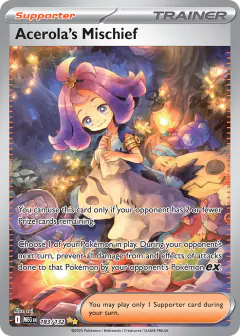 Acerola's Mischief card (Mega Evolution Base 183) with Sableye in the artwork