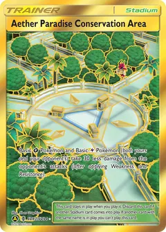 Aether Paradise Conservation Area card (Hidden Fates Shiny Vault SV87) with Ledian in the artwork