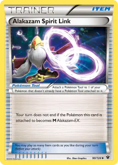Alakazam Spirit Link card (Fates Collide 90) with Mega Alakazam in the artwork