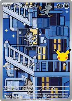 Alolan Meowth card from 30th Celebration