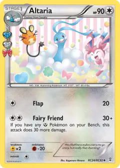 Altaria card (Generations RC24) with Dedenne in the artwork