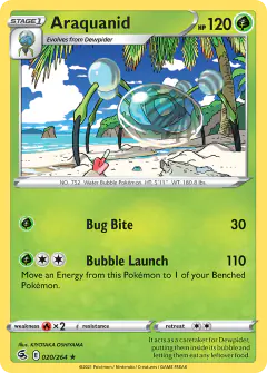 Araquanid card (Fusion Strike 20) with Sandygast in the artwork