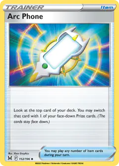 Arc Phone card (Lost Origin 152) with Arceus in the artwork