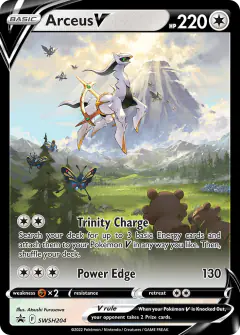 Arceus V card (SWSH Black Star Promos 204) with Beautifly in the artwork
