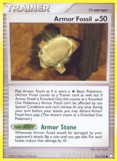 Armor Fossil card (Mysterious Treasures 116) with Shieldon in the artwork