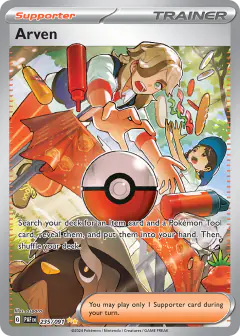 Arven card (Paldean Fates 235) with Juliana in the artwork