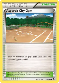 Aspertia City Gym card (Boundaries Crossed 127) with Lillipup in the artwork