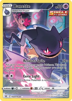Banette card (Lost Origin Trainer Gallery TG07) with Phoebe in the artwork
