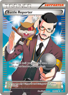 Battle Reporter card (Furious Fists 109) with Patrat in the artwork