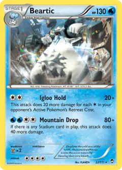 Beartic card (Furious Fists 22) with Golurk in the artwork