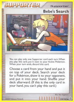 Bebe's Search card (Secret Wonders 119) with Happiny in the artwork
