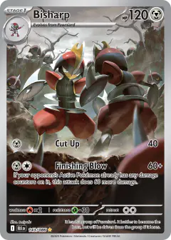 Bisharp card (Black Bolt 143) with Pawniard in the artwork