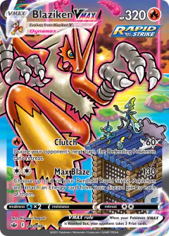 Blaziken VMAX card (Chilling Reign 201) with Zangoose in the artwork