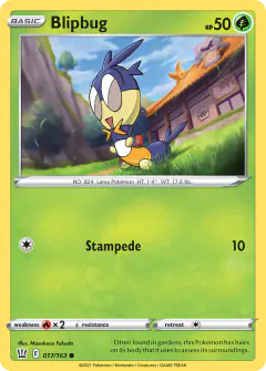 Blipbug card (Battle Styles 17) with Kubfu in the artwork
