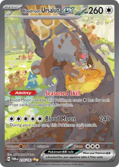 Bloodmoon Ursaluna ex card (Twilight Masquerade 216) with Munchlax in the artwork