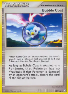 Bubble Coat card (Legends Awakened 129) with Piplup in the artwork