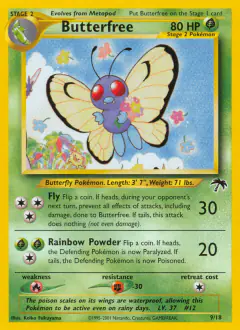 Butterfree card (Southern Islands 9) with Venomoth in the artwork