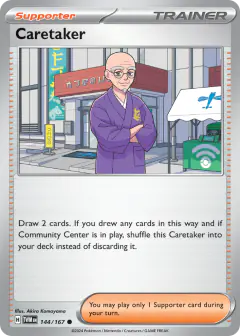 Caretaker card (Twilight Masquerade 144) with Yanma in the artwork