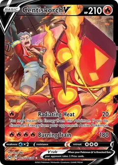 Centiskorch V card (Lost Origin Trainer Gallery TG14) with Kabu in the artwork