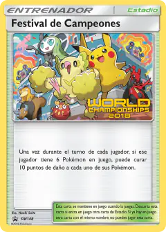 Champions Festival card (Sun & Moon Black Star Promos 148) with Pikachu in the artwork