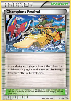 Champions Festival card (XY Black Star Promos 27) with Vivillon (Modern) in the artwork