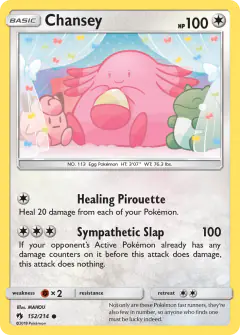 Chansey card (Lost Thunder 152) with Clefairy in the artwork