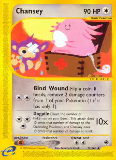 Chansey card (Expedition Base Set 72) with Aipom in the artwork