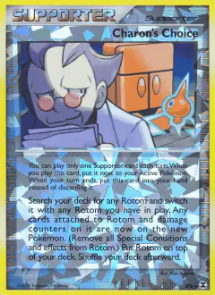 Charon's Choice card (Rising Rivals RT6) with Heat Rotom in the artwork