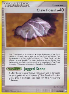 Claw Fossil card (Legends Awakened 138) with Anorith in the artwork
