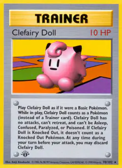 Clefairy Doll card (Base Set 70) with Clefairy in the artwork