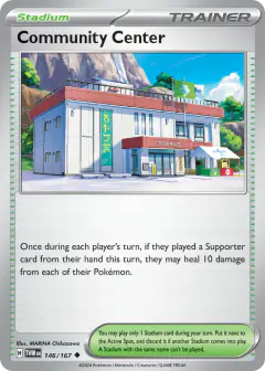 Community Center card (Twilight Masquerade 146) with Yanma in the artwork