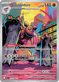 Conkeldurr card (Black Bolt 127) with Timburr in the artwork