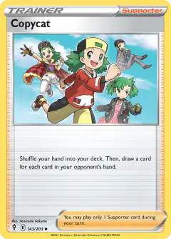 Copycat card (Evolving Skies 143) with Rose in the artwork