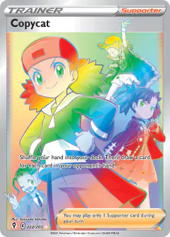 Copycat card (Evolving Skies 222) with Rose in the artwork