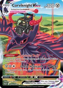 Corviknight VMAX card (Silver Tempest Trainer Gallery TG19) with Cabbie in the artwork