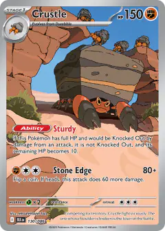 Crustle card (Black Bolt 130) with Dwebble in the artwork