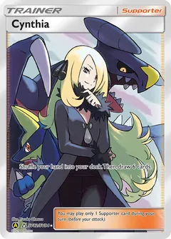 Cynthia card (Hidden Fates Shiny Vault SV82) with Lucario in the artwork
