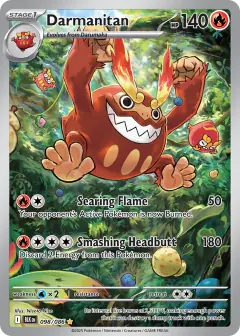 Darmanitan card (Black Bolt 98) with Darumaka in the artwork