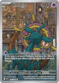 Dhelmise card (Pitch Black 91) with Sinistcha in the artwork