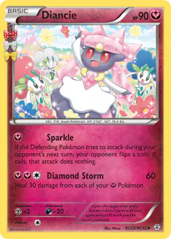 Diancie card (Generations RC22) with Floette in the artwork