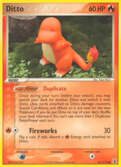 Ditto card (Delta Species 61) with Charmander in the artwork