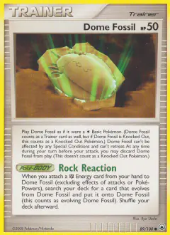 Dome Fossil card (Majestic Dawn 89) with Kabuto in the artwork