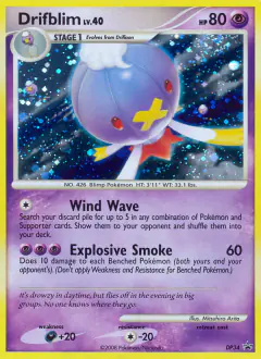Drifblim card (DP Black Star Promo 34) with Drifloon in the artwork