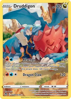 Druddigon card (Silver Tempest Trainer Gallery TG09) with Ace Trainer in the artwork