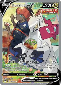 Duraludon V card (Evolving Skies 198) with Rotom Phone in the artwork