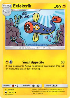 Eelektrik card (Burning Shadows 45) with Luvdisc in the artwork