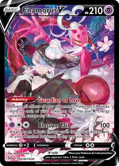 Enamorus V card (Lost Origin Trainer Gallery TG18) with Cogita in the artwork