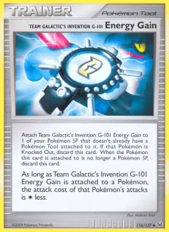 Energy Gain card (Platinum Base 116) with Toxicroak in the artwork