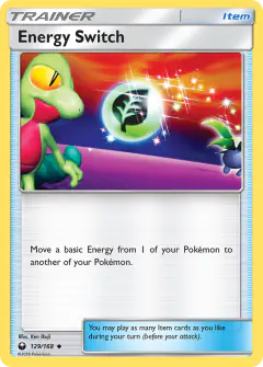 Energy Switch card (Celestial Storm 129) with Treecko in the artwork